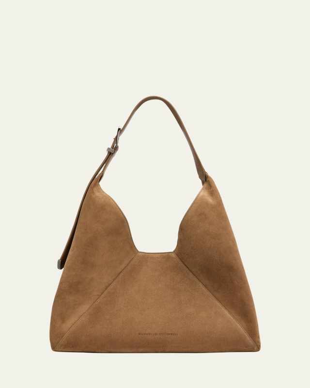 Buckle Suede Hobo Bag